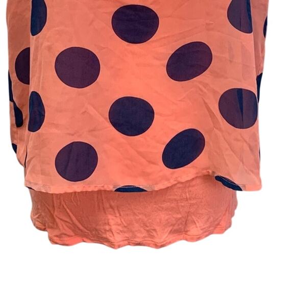 Charlie Womens Small Polka Dot Flowy Layered PolyBlend Short Sleeve Blouse Top - Picture 2 of 6